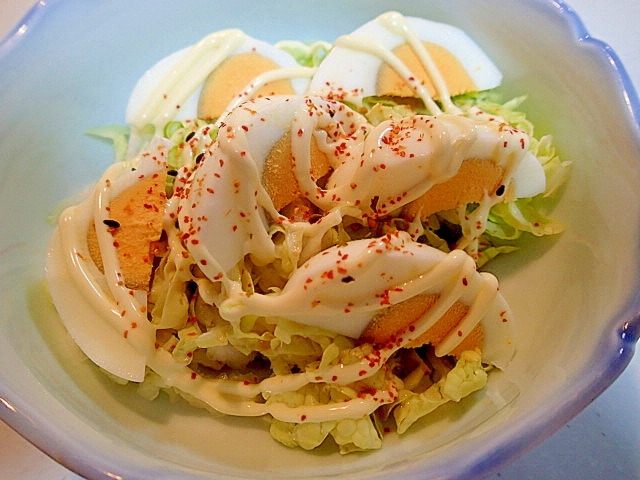 ❤白菜とゆで卵のレモン麺つゆマヨ七味サラダ❤