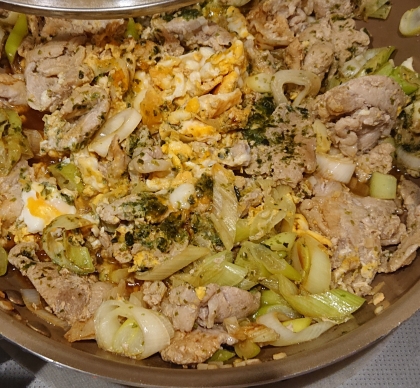 豚とねぎの海苔たま炒め