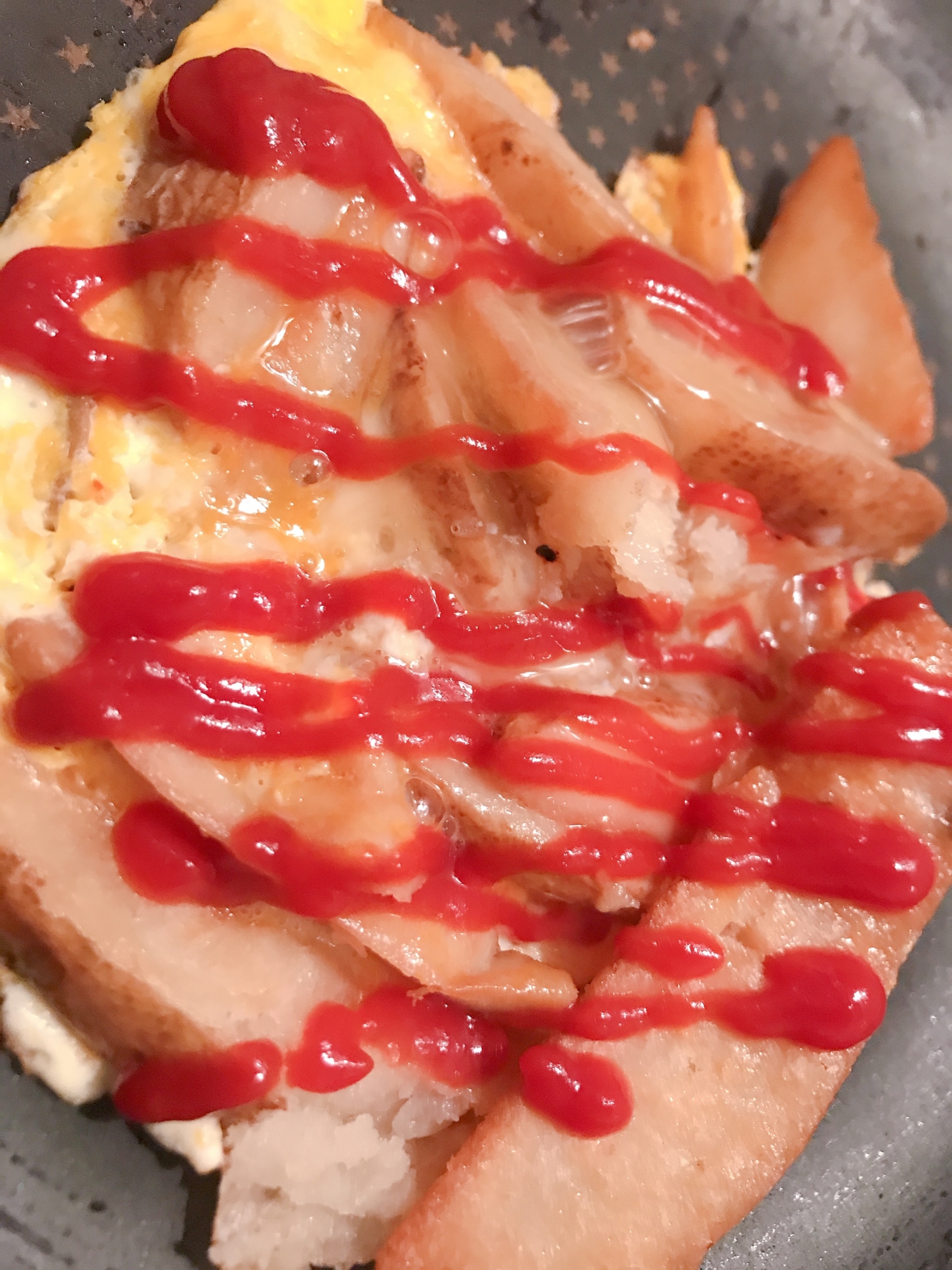 冷めたポテトが復活！！ポテトの卵とじ