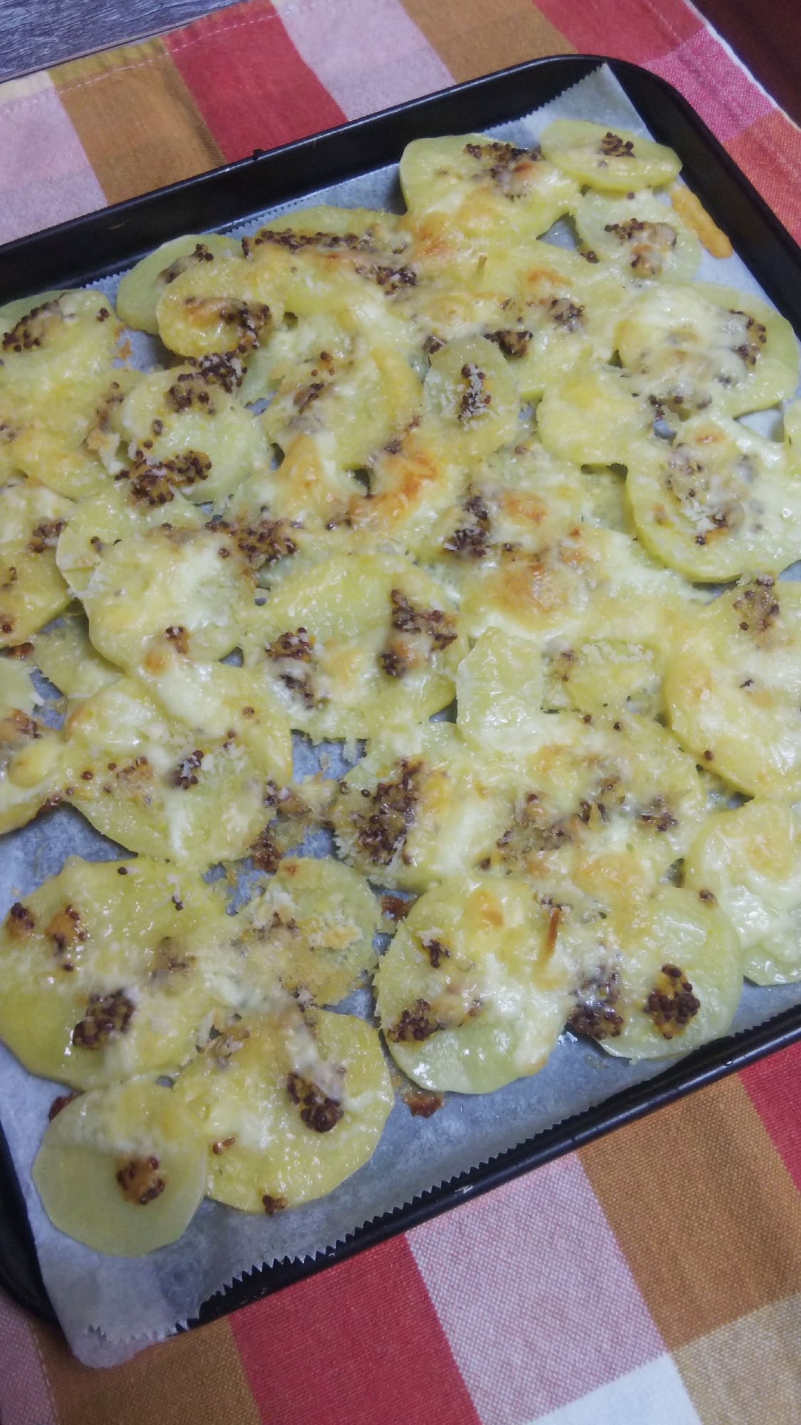 トースターで☆じゃが芋の粒マスタードチーズ焼き