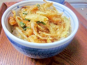 自分好みの味☆　小さな「海老かき揚げ丼」