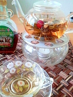 メープル  シロップ様　クリスタルクォーツ　ジャスミン　カービング　一連 メープル ✤ シロップ様 クリスタルクォーツ ジャスミン カービング