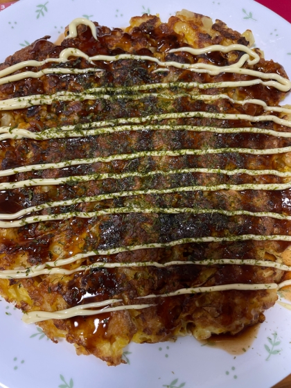 白菜と天かすのお好み焼き