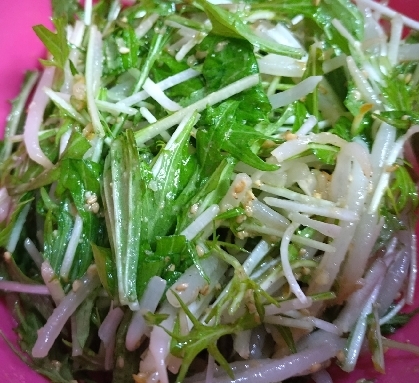 めちゃウマッ☆水菜ともやしのゴマごまサラダ