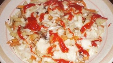 じゃがいも人参しめじの炒めチーズケチャップ乗せ レシピ 作り方 By ミルミント 楽天レシピ