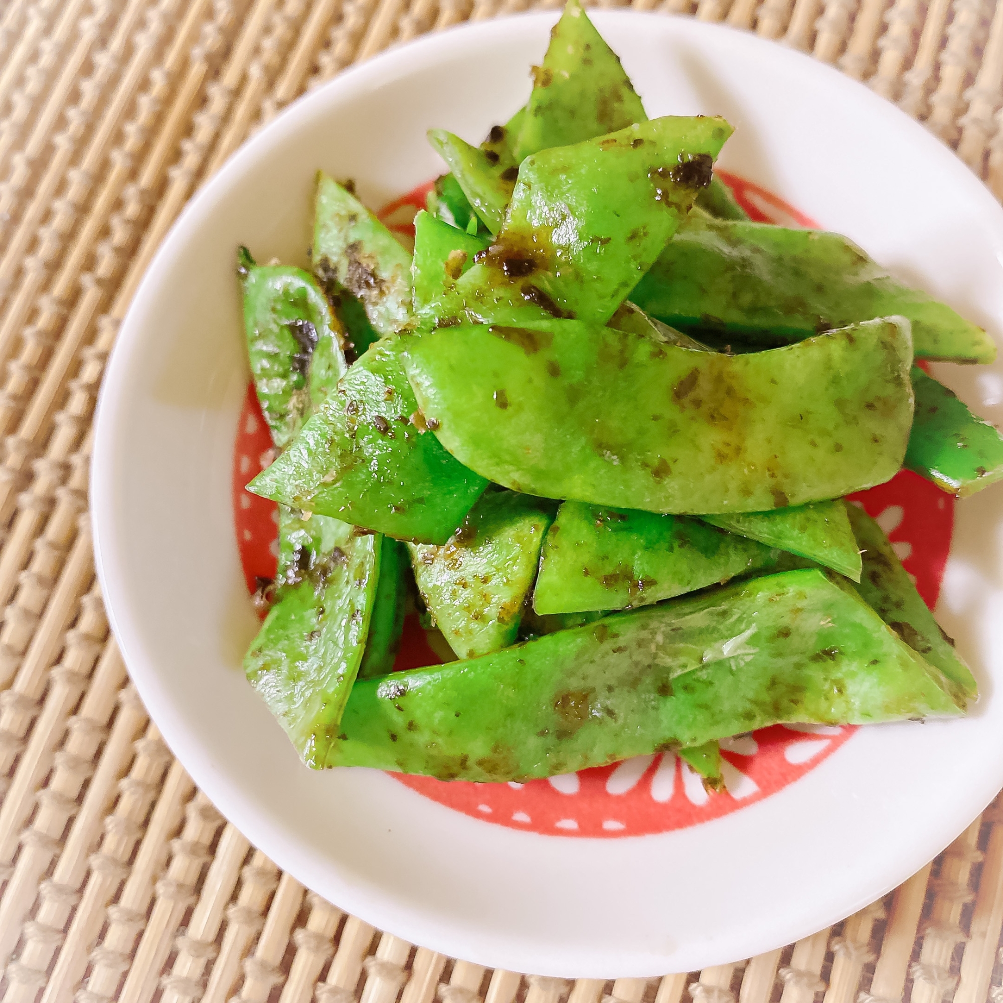 レンジで簡単♪モロッコいんげんの海苔おかか和え