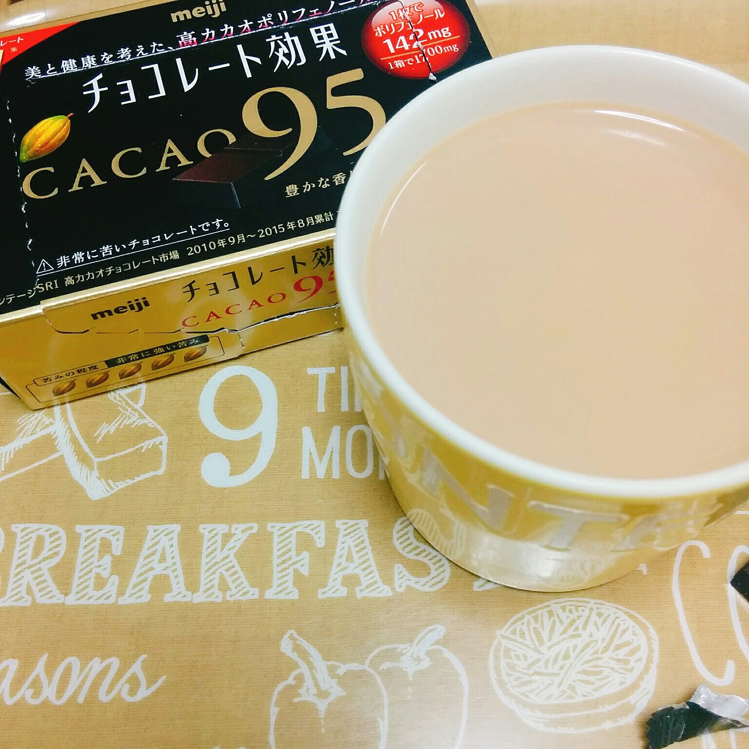 高カカオチョコレートのアレンジ☆カフェオレ