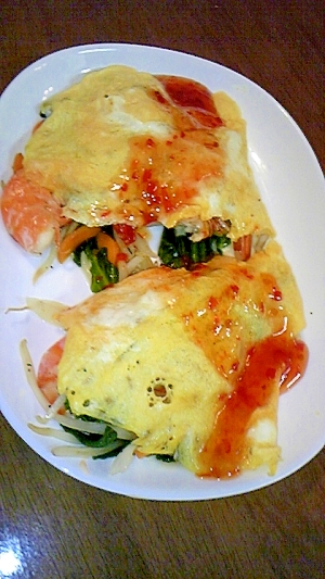 ひんやり冷たい☆アジアン風海老のオムレツ