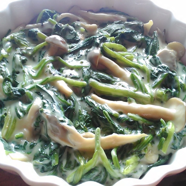 ほうれん草ときのこのクリーム煮 レシピ 作り方 By 酒恋 楽天レシピ ほうれん草ときのこのクリーム煮 レシピ 作り方 By 酒恋 楽天レシピ