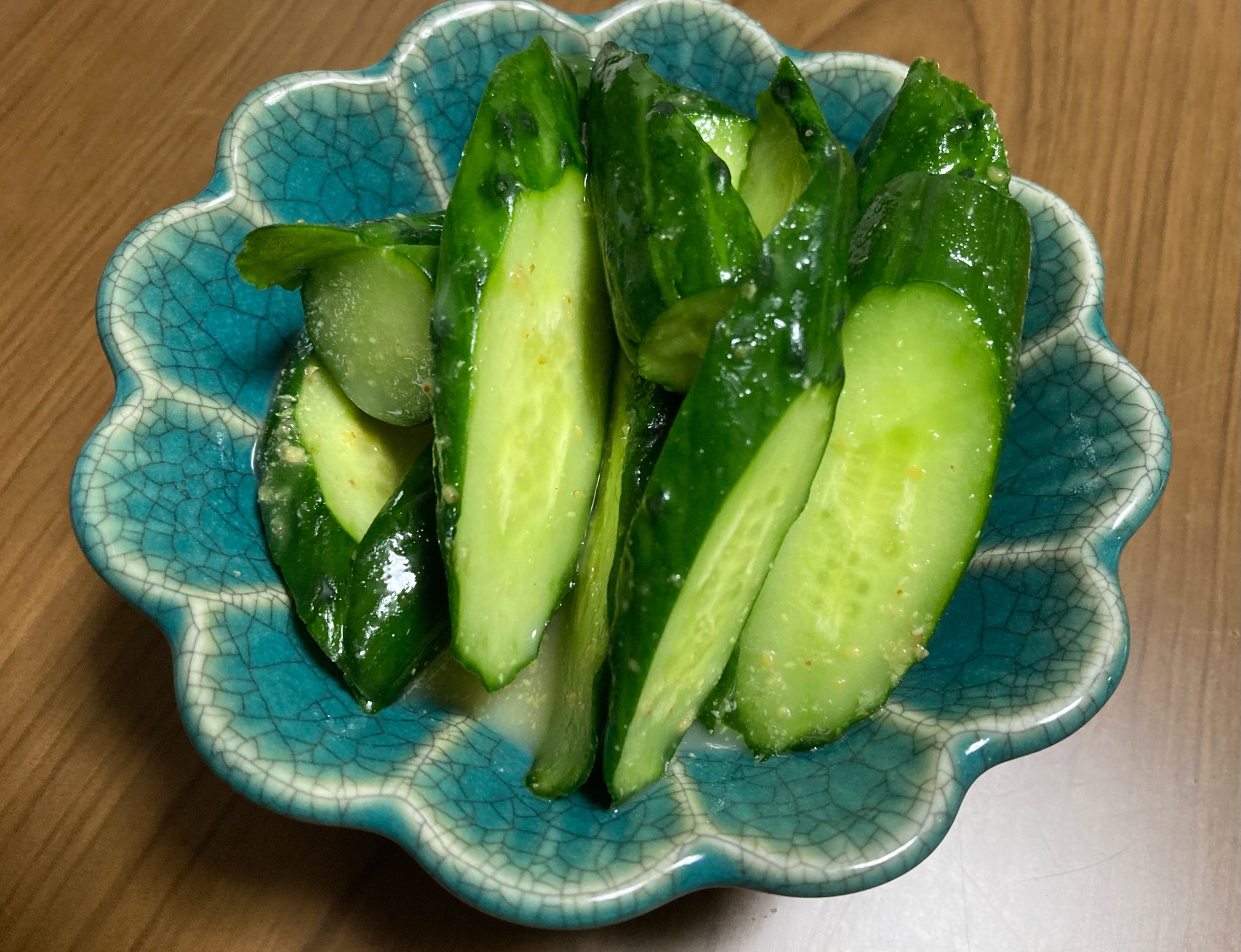 塩から過ぎないきゅうりの辛子漬け