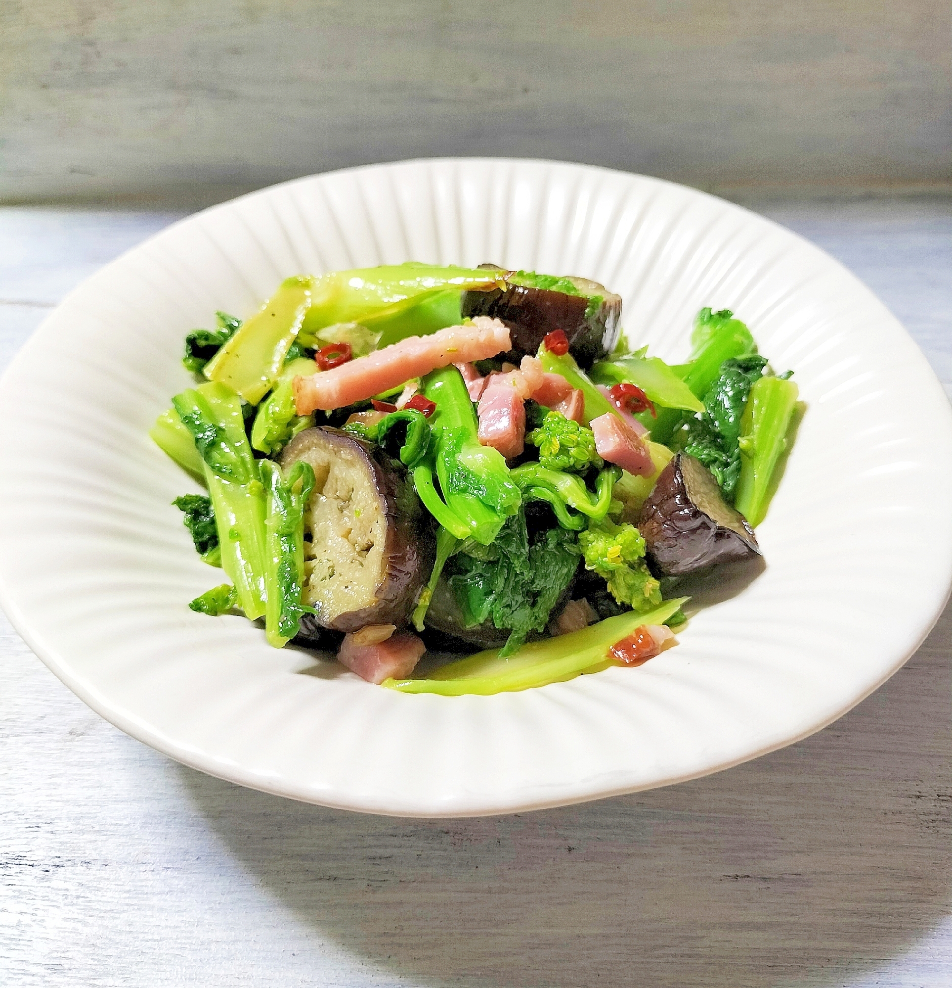 ササッと美味しい菜の花ペペロンチーノ(パスタ無し)