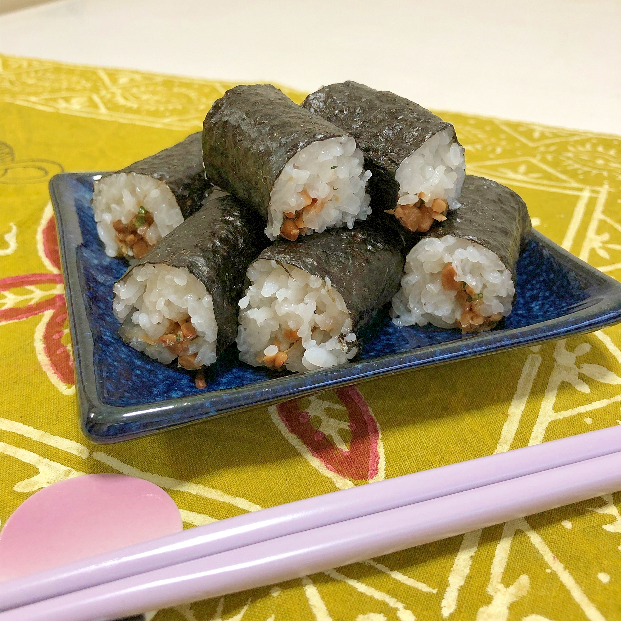 納豆と大葉の海苔巻き♪