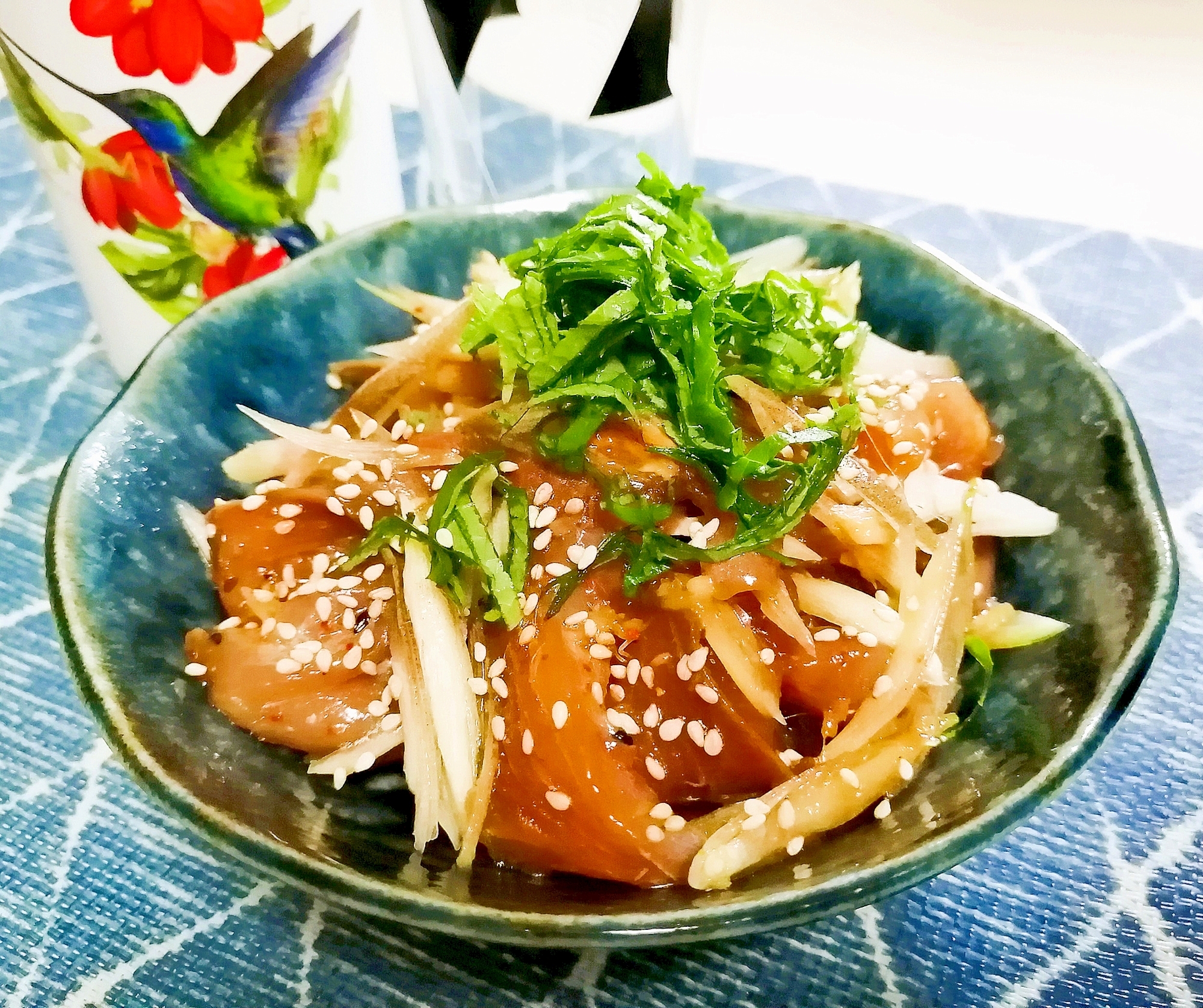 お刺身×香味野菜で！　みょうがとイナダの香味和え