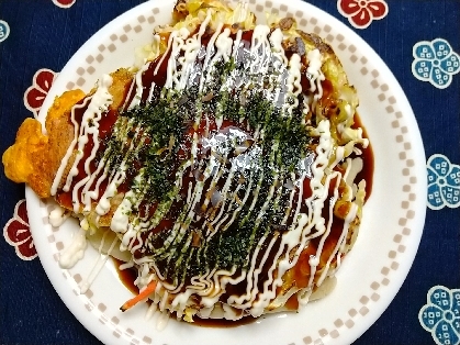 ふかふかのお好み焼きが出来上がりました。とても美味しかったです。レシピ、有難うございました。