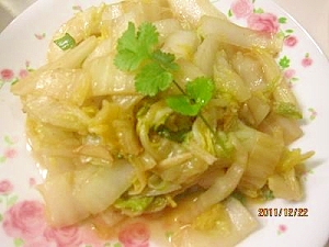 白菜の柚子胡椒炒め