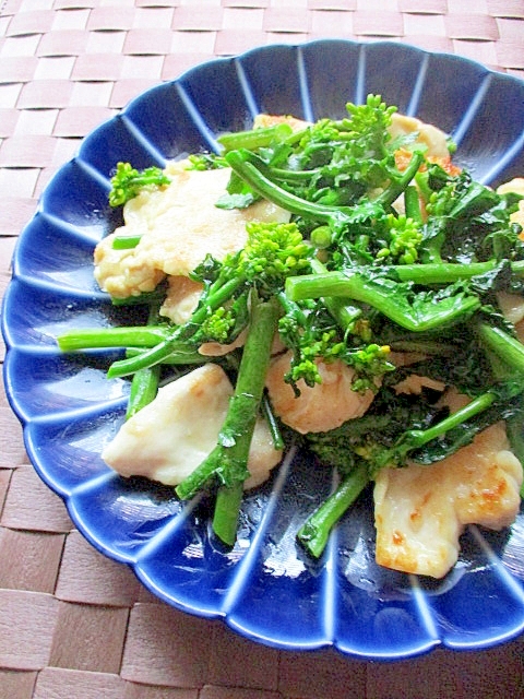 フライパンひとつで♪鷄むね肉と菜の花のすっぱ炒め