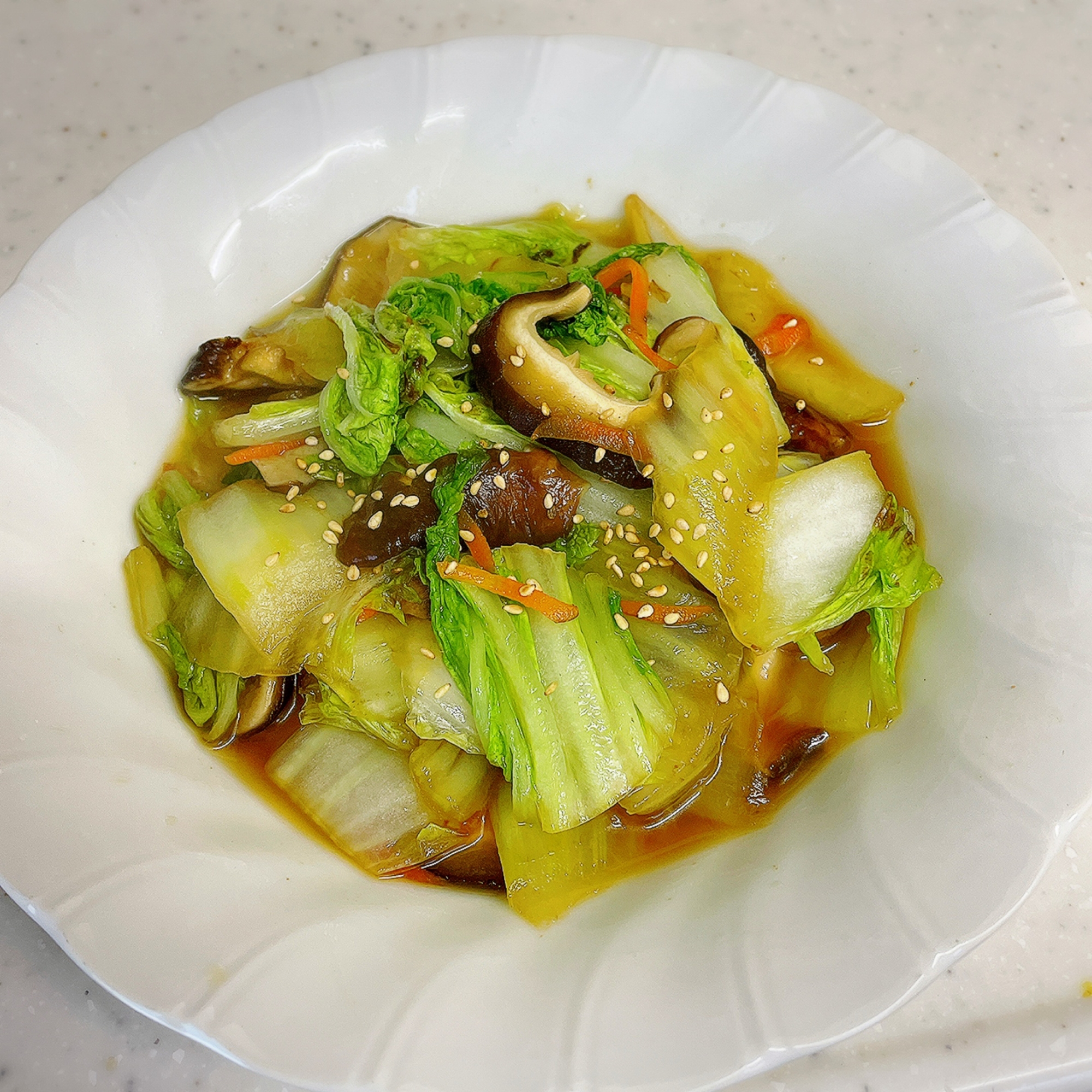 白菜と椎茸炒め✨