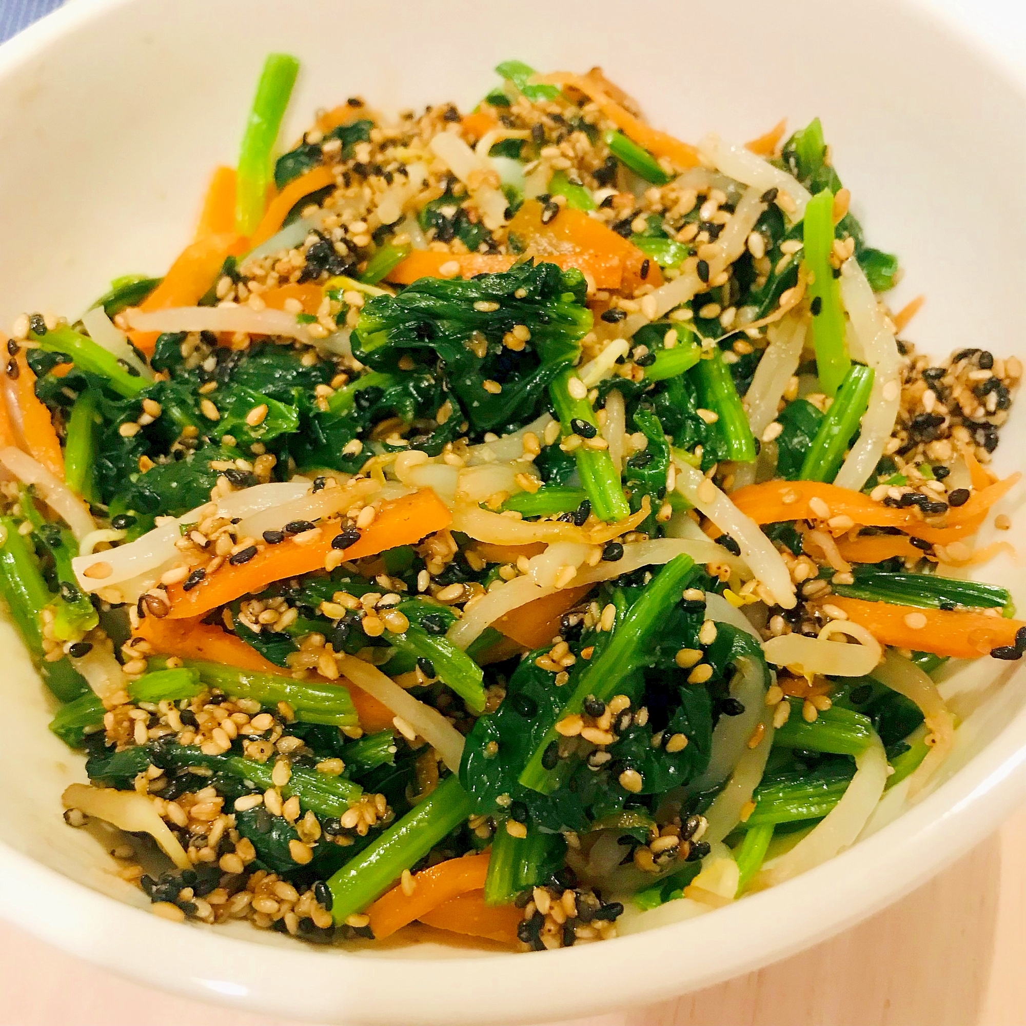 ★鮮やかナムル★ほうれん草&もやし&にんじん