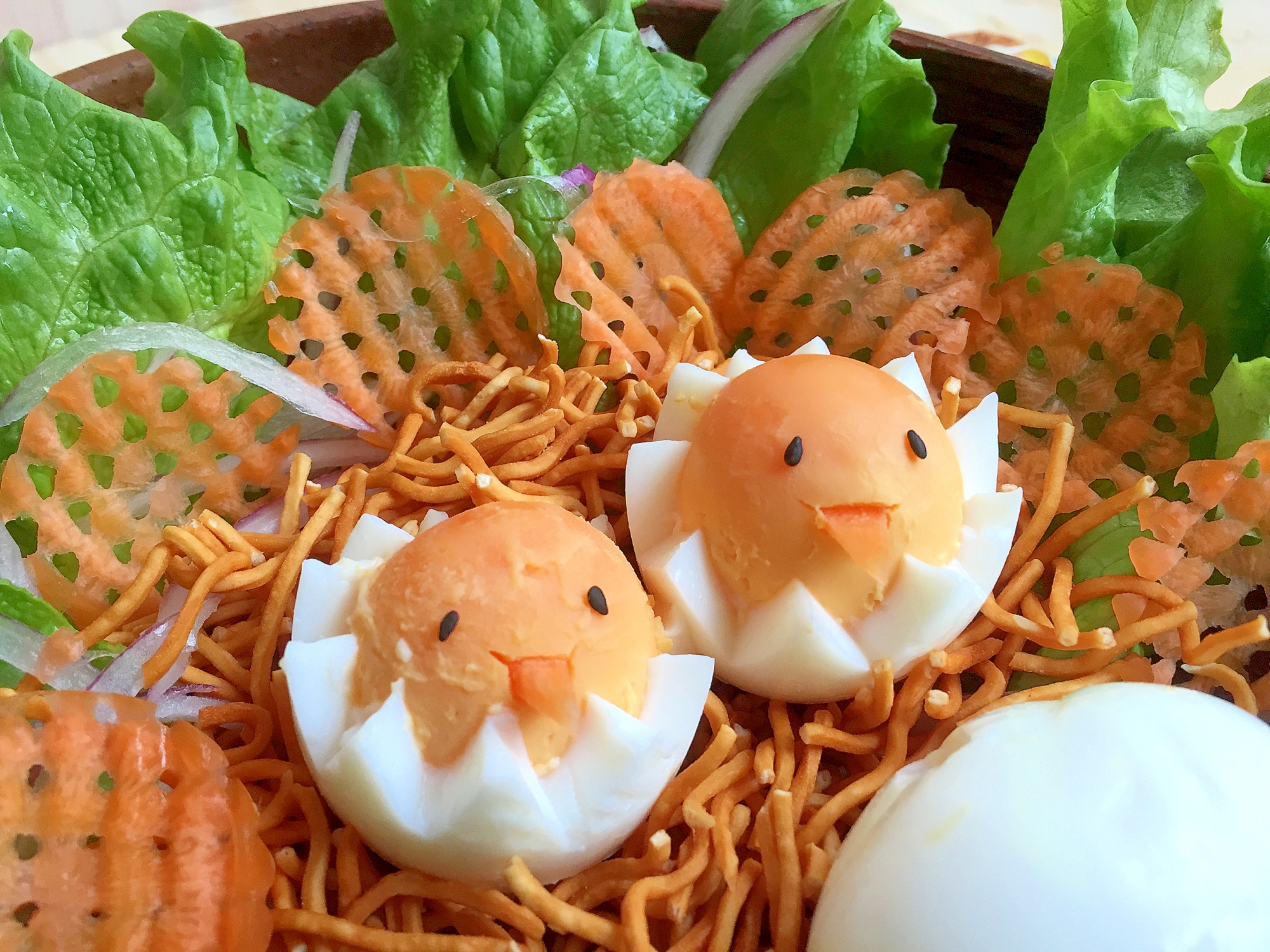 子供が喜ぶ イースター 鳥の巣サラダ レシピ 作り方 By Aka Ru 楽天レシピ
