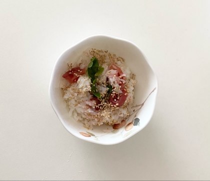 焼き魚と梅紫蘇の混ぜご飯