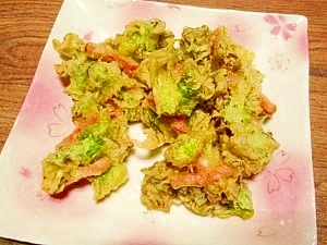 蕾菜の葉っぱ☆かき揚げ