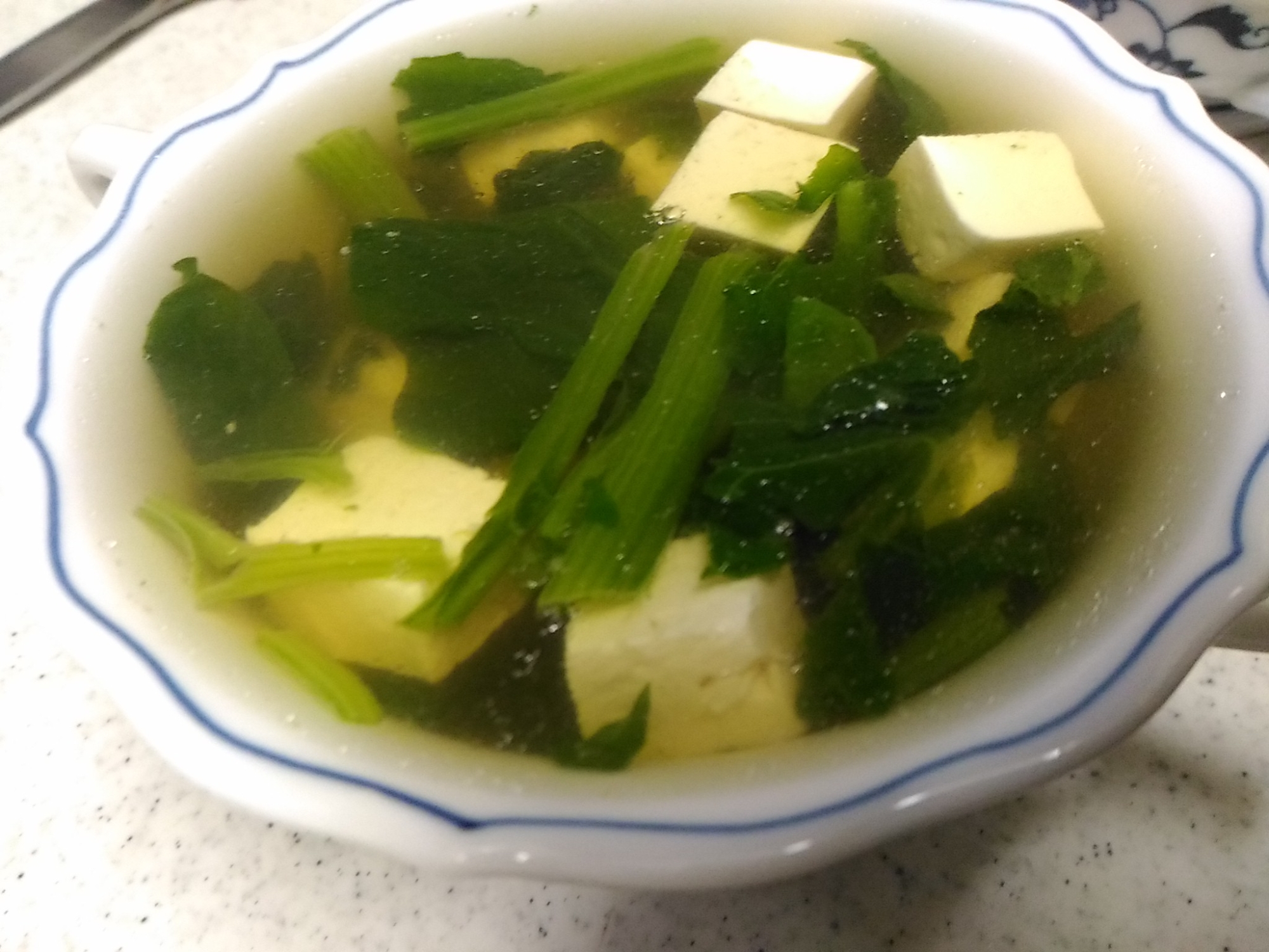 豆腐とほうれん草の和風スープ