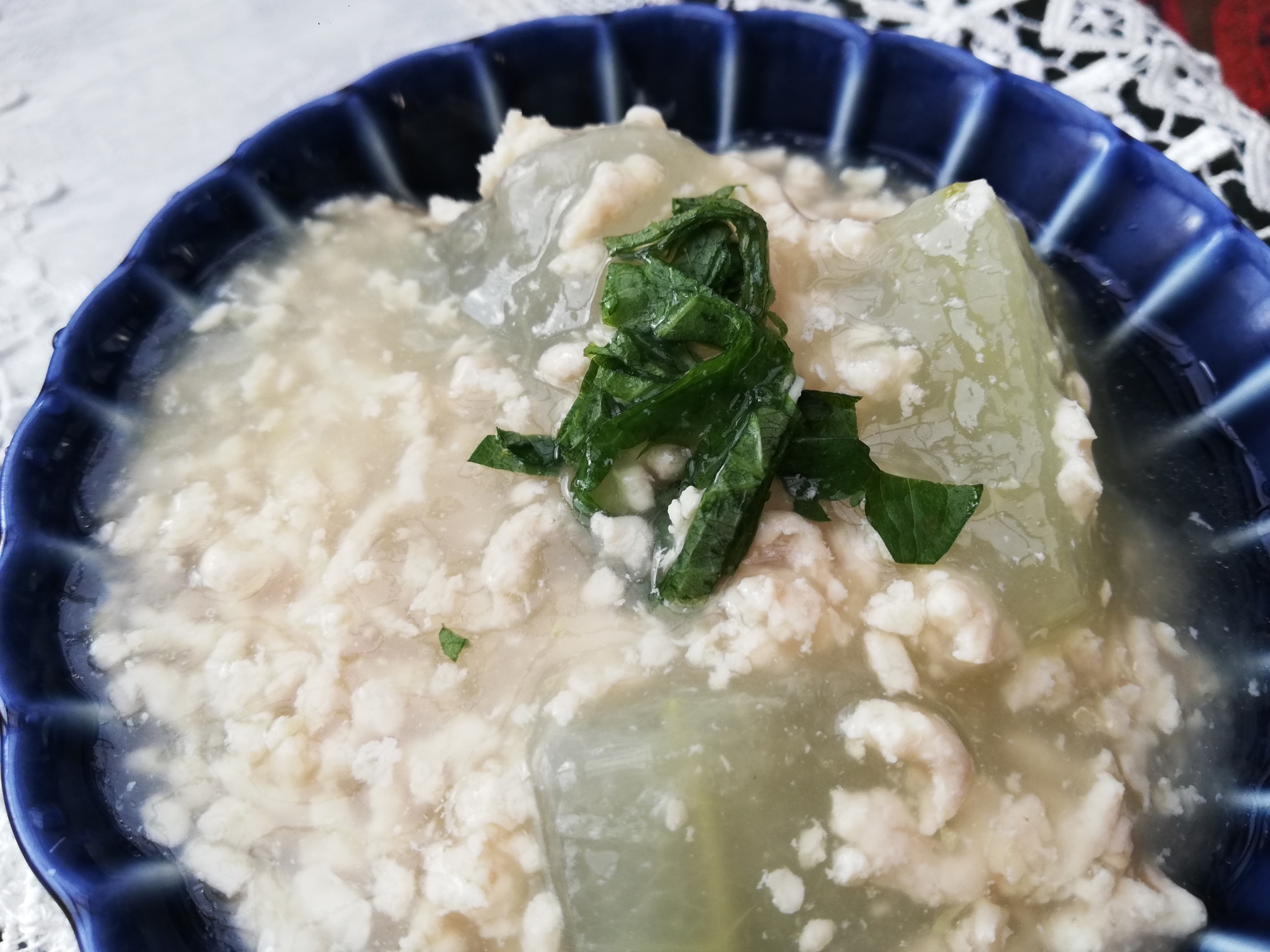 冬瓜の鶏ひき肉あん～ほんのりわさび風味