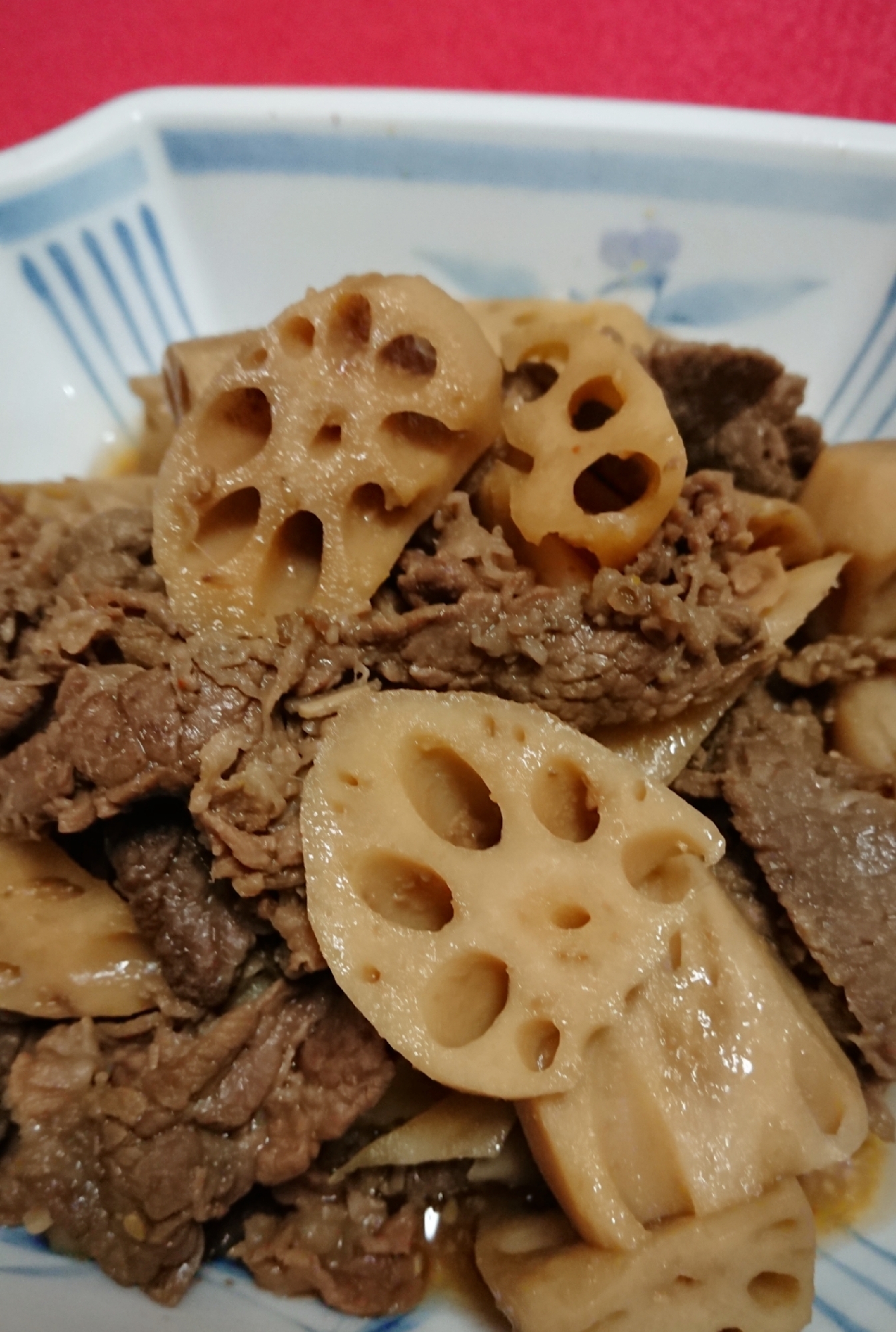 炊飯器でスイッチポン♪蓮根と牛肉の煮物♪