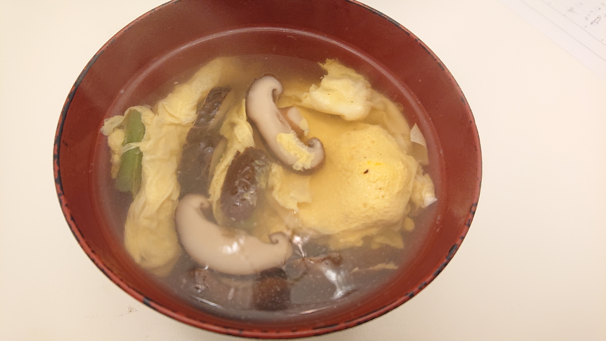 椎茸といんげんの中華スープ