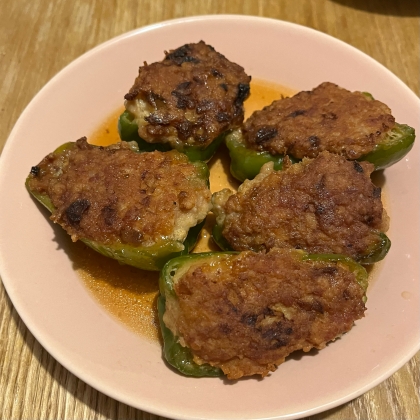 ピーマンの肉詰め♩(余分なつなぎなし)