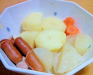 じゃがいも 大根 ウインナーの白だし煮 レシピ 作り方 By Mama Papa 楽天レシピ