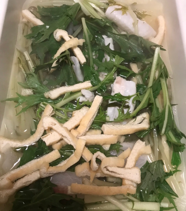 カワハギと水菜のはりはり鍋