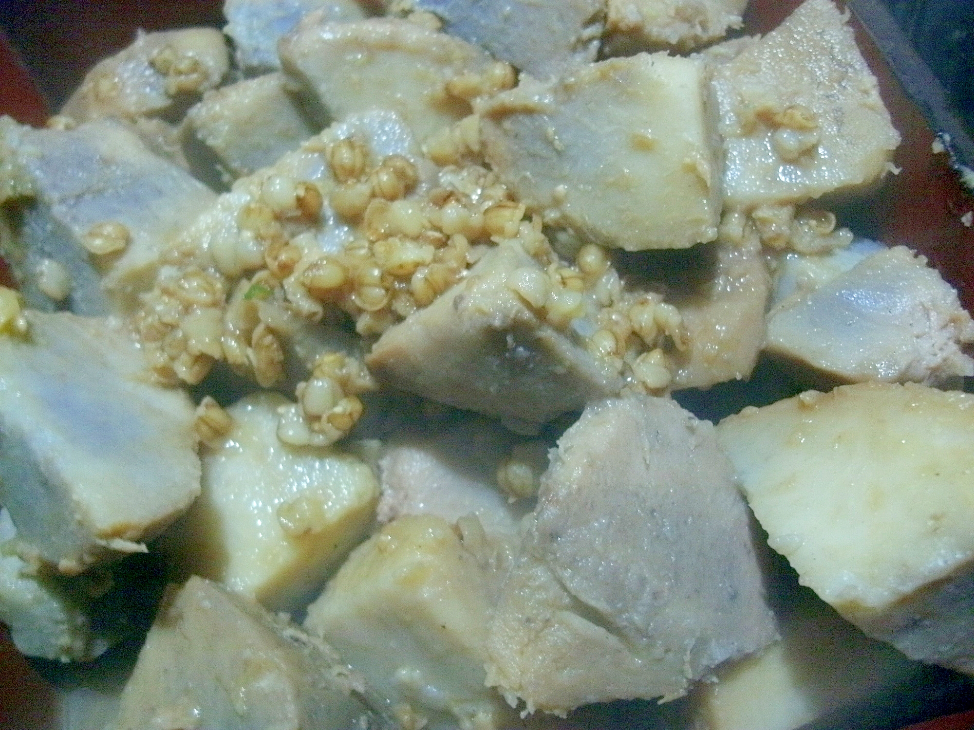里芋と大麦の煮物