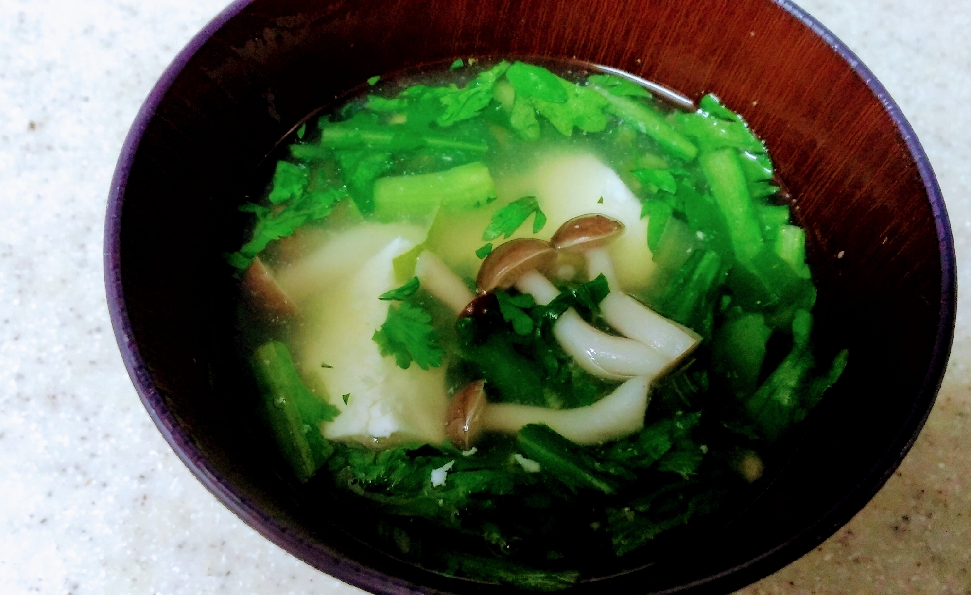 春菊の中華風スープ