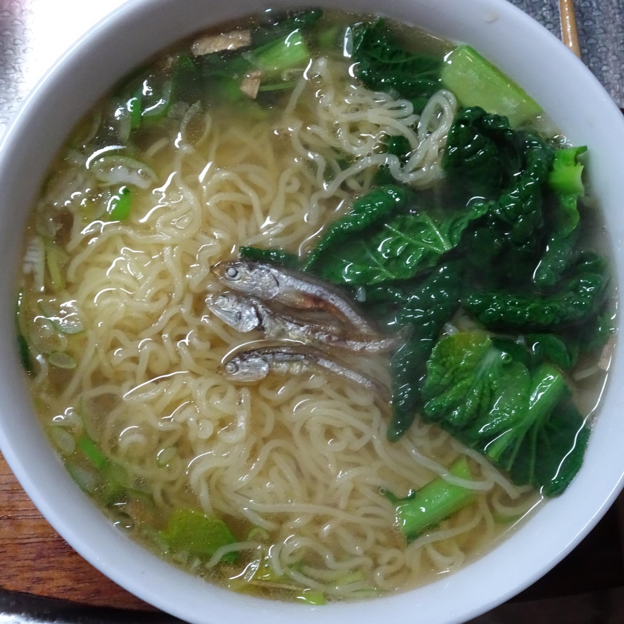 煮干しと雪菜の半ラーメン