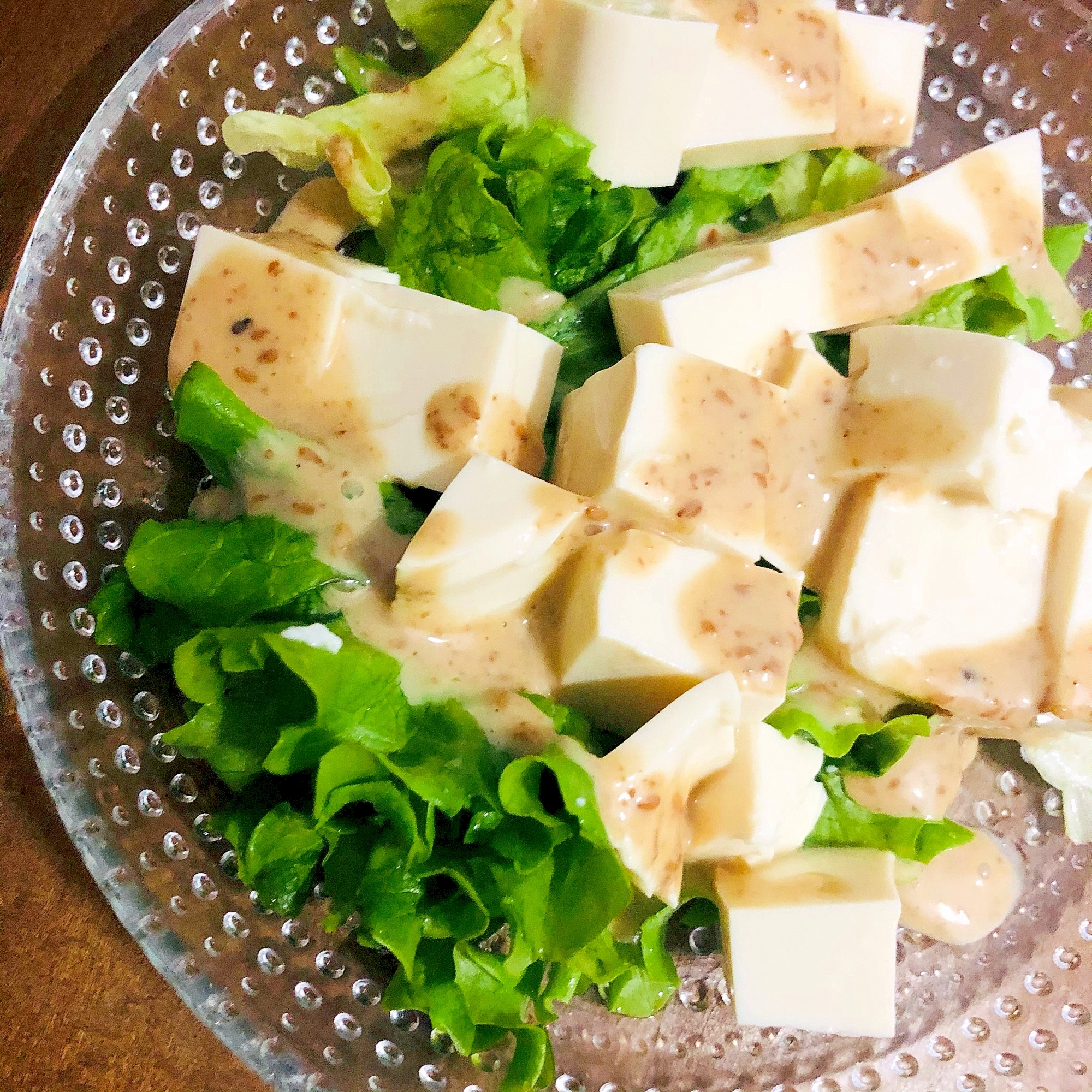 豆腐とフリルレタスのサラダ