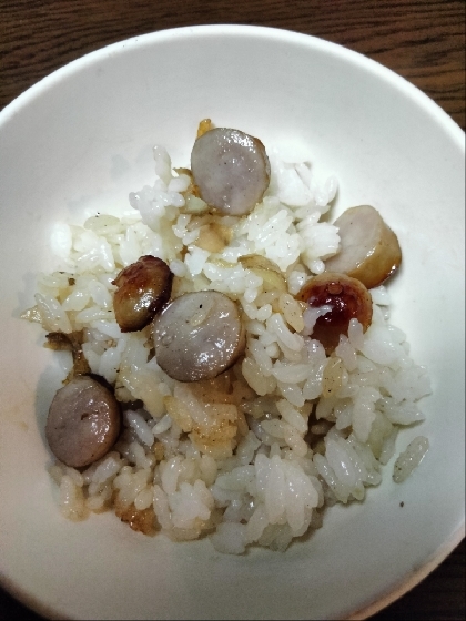 ウィンナーのガーリックバターライス