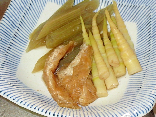 ふきと姫竹と揚げの煮物