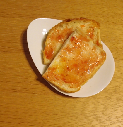 メイプルシロップ&イチゴジャム(*^^*)トースト