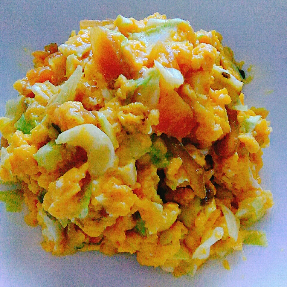 レンジで簡単☆福神漬けスクランブルエッグ