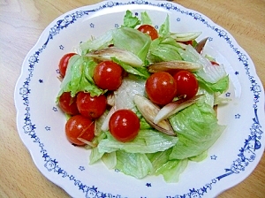 ミョウガ＆トマトたっぷりチョレギサラダ