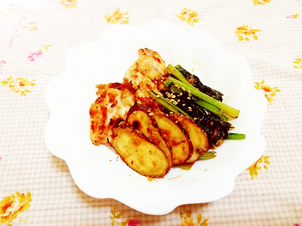 まろやか味噌風味♪さつまいもと鶏ムネの蒸し焼き