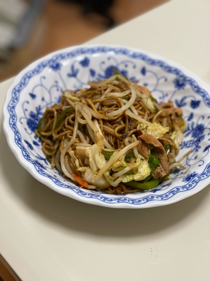 長ネギ　玉葱　豚肉のソース焼きそば