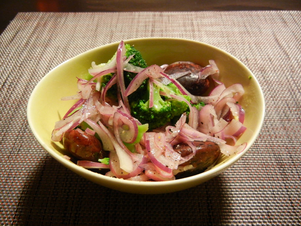 紫玉ねぎと花豆のサラダ