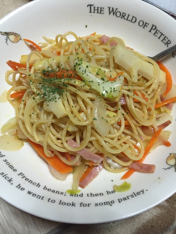 たけのことキャベツのパスタ