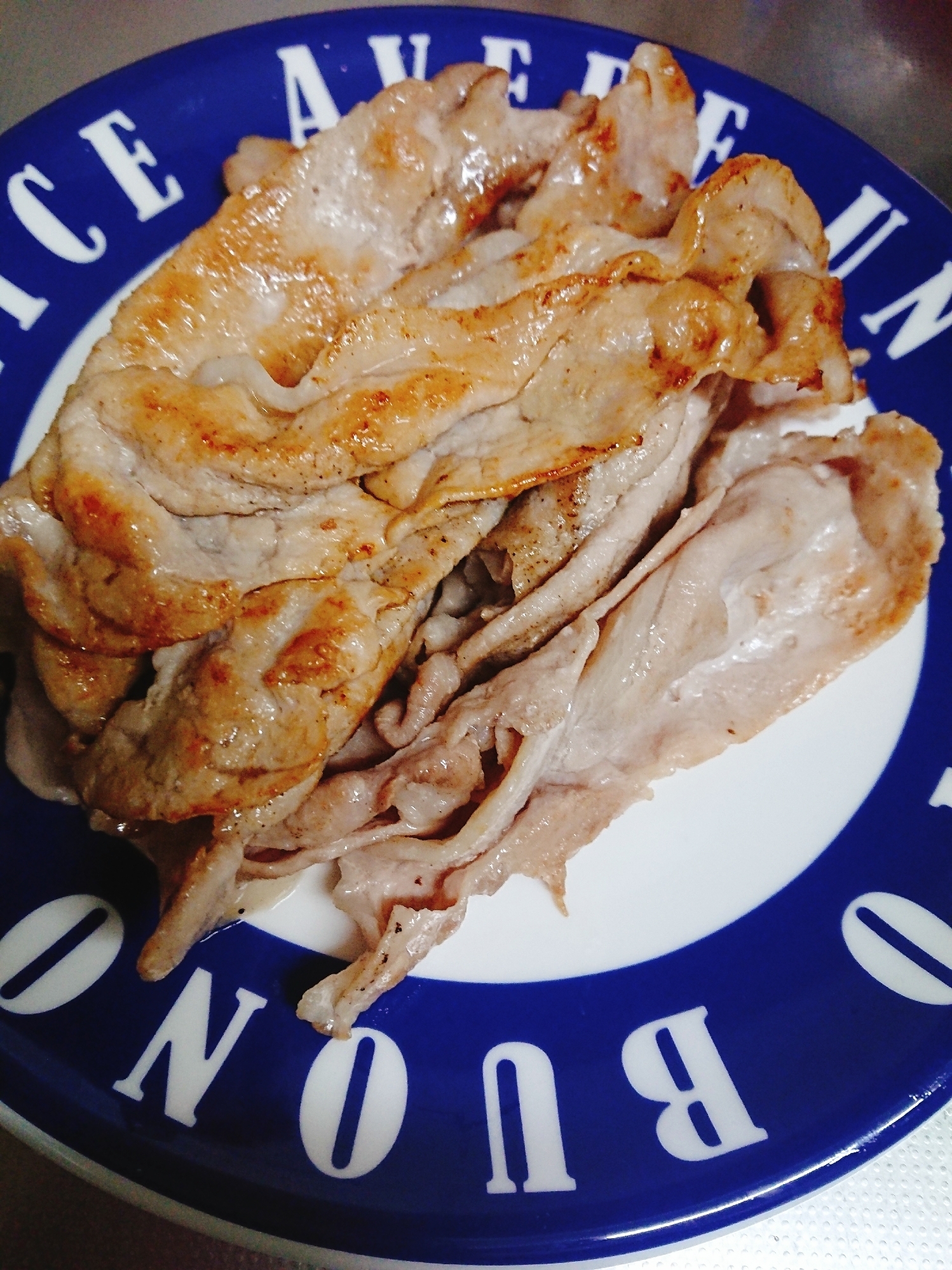 豚スライス肉のガーリック焼き