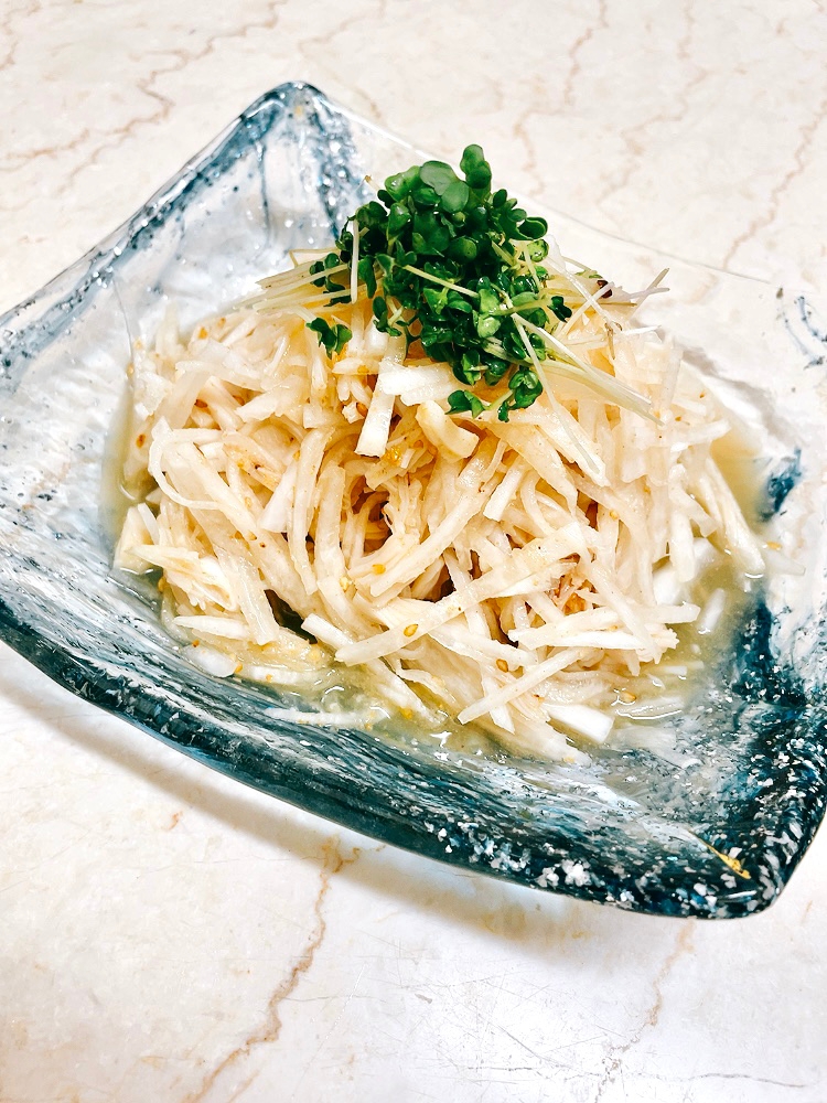 大根とホタテの胡麻風味サラダ★缶詰でお手軽♪