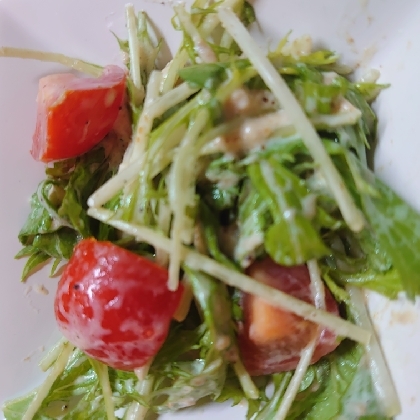 ごまマヨがおいしい♡水菜とトマトとツナのサラダ