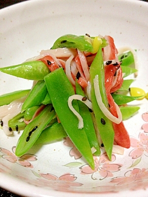 レンジで簡単♪モロッコインゲンとカニカマの中華和え