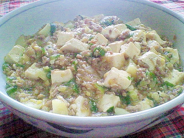 薬味たっぷり♪豆腐と新ジャガのトロット